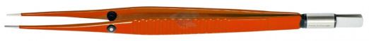 Пинцет биполярный прямой с антипригарным покрытием общая длина 19,5 см, длина кончика 8 мм, ширина 1 мм